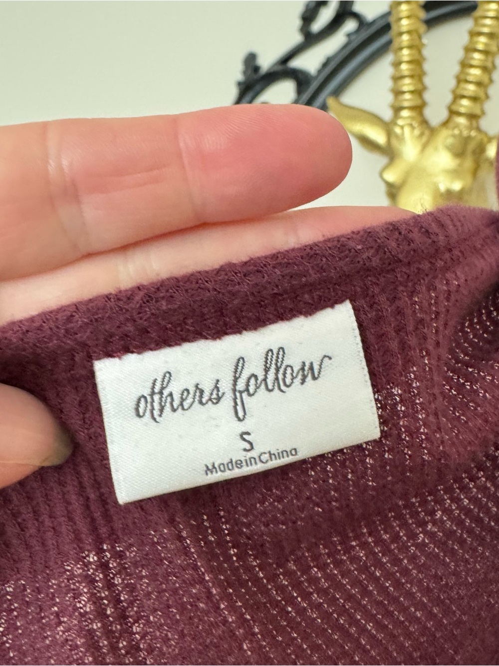 Others Follow Burgundy Ribbed V-Neck Top with Buttons - Picture 8 of 8